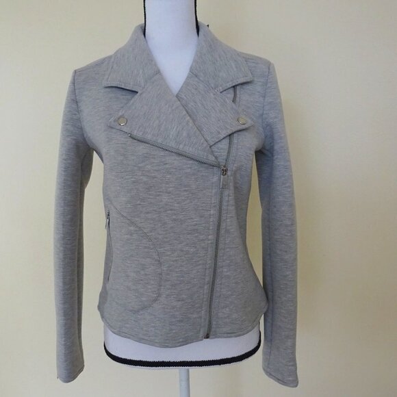 Lauren Ralph Lauren Jackets & Blazers - Ralph Lauren Zip Front Jacket Women's Size M Gray Knit Casual Moto Style